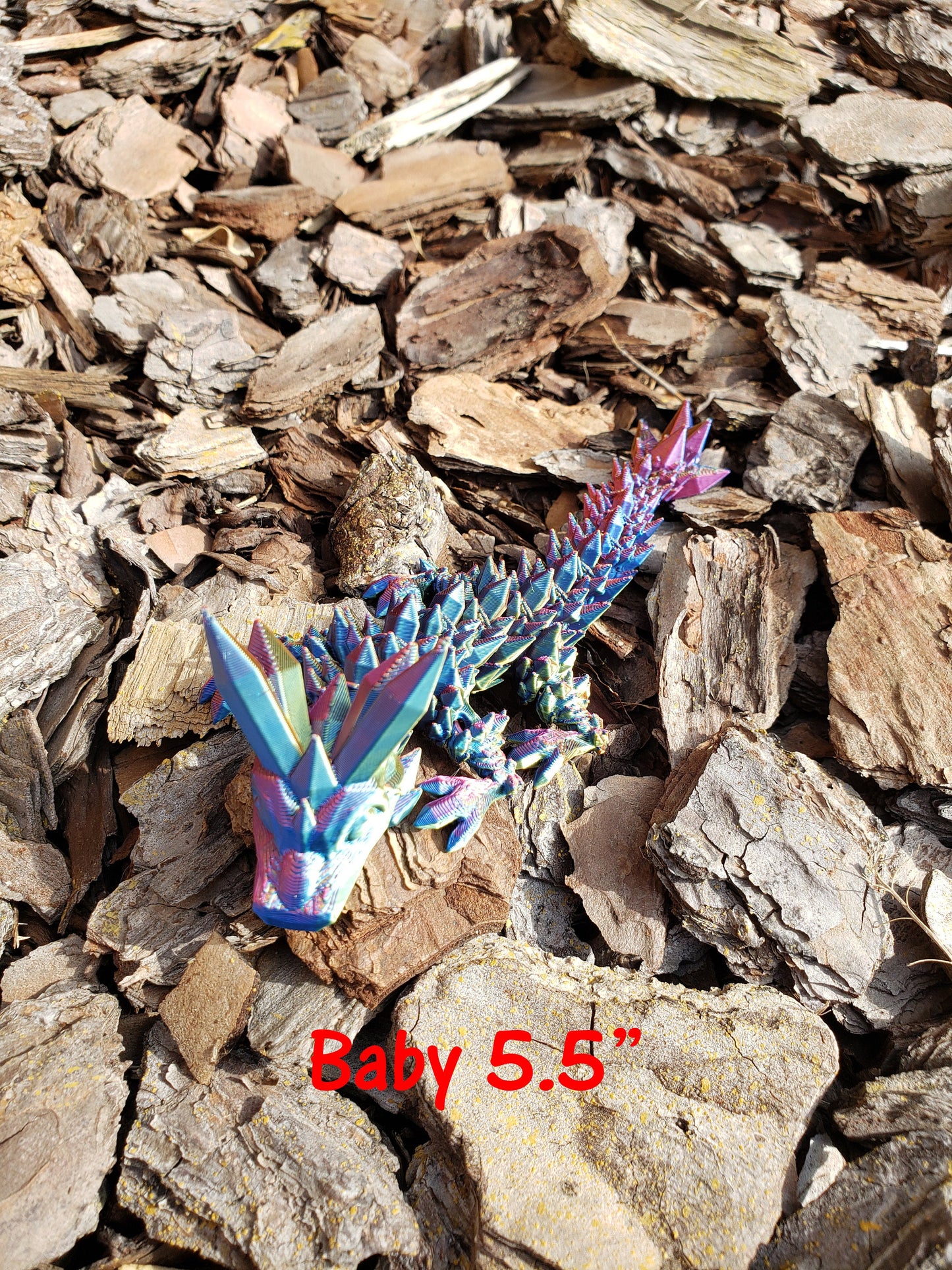 Articulated Crystal Dragon - Tadling/Baby/Adult - 9 Sizes - Flexible Sensory Toy - Unique Gift