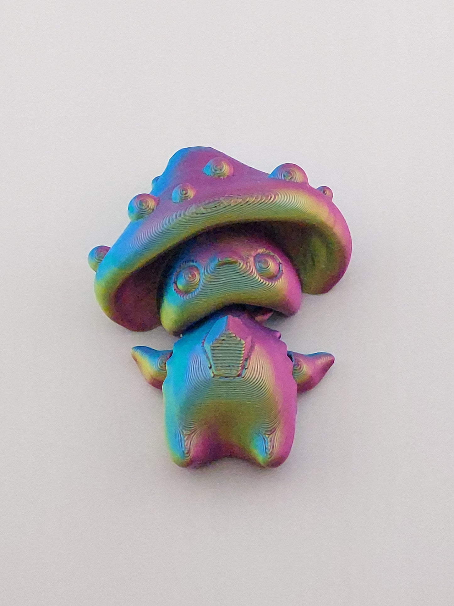 1 Articulated Forest Pixie Mushroom-- Keychain Decor Gift - 3D Printed Fidget Fantasy Creature - Customizable Colors - Authorized Seller