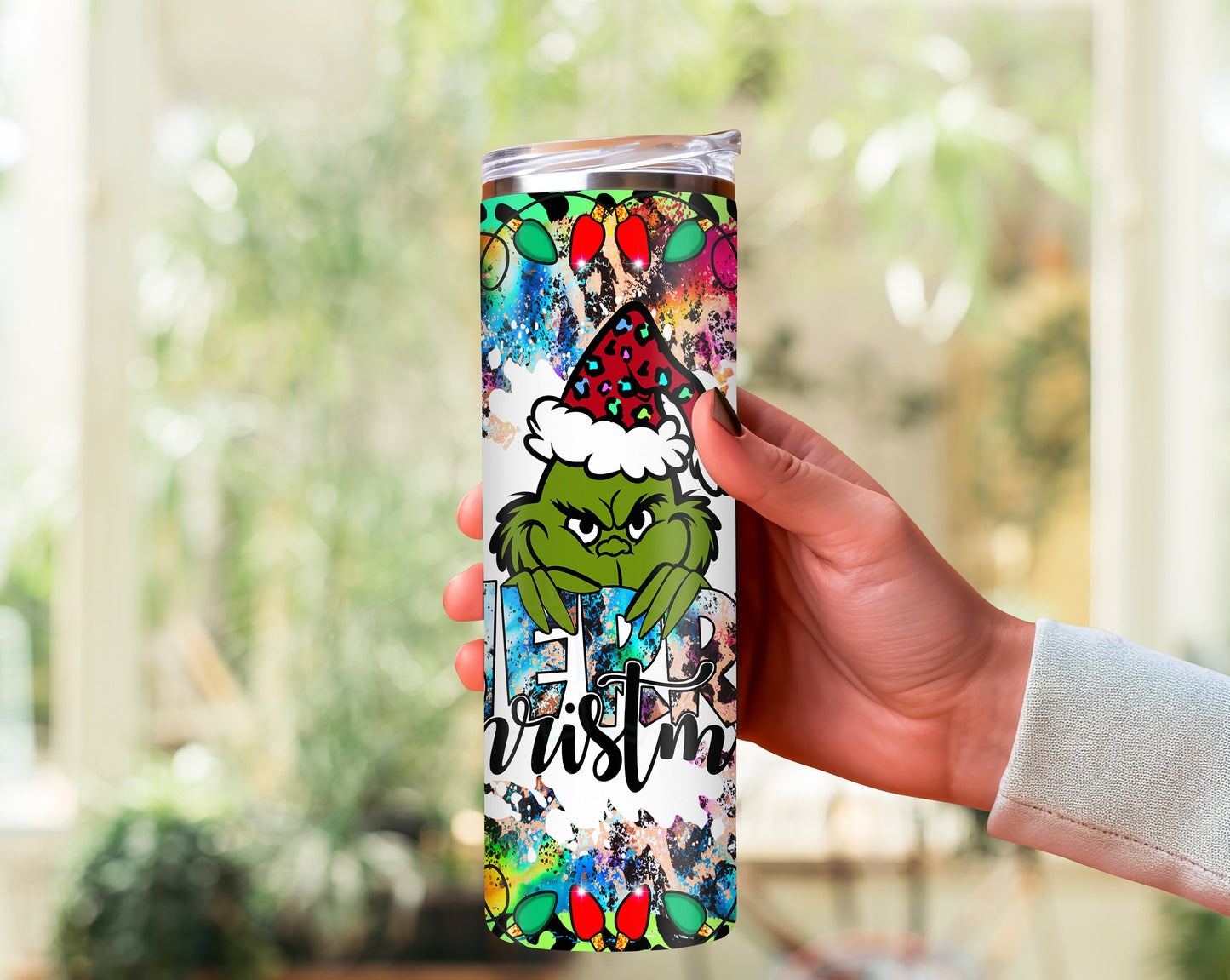 The Grinch 20 oz Skinny Tumbler - Perfect Christmas Travel Mug for Holiday Cheer, Unique Grinchmas Tumbler for Coffee & Cold Drinks
