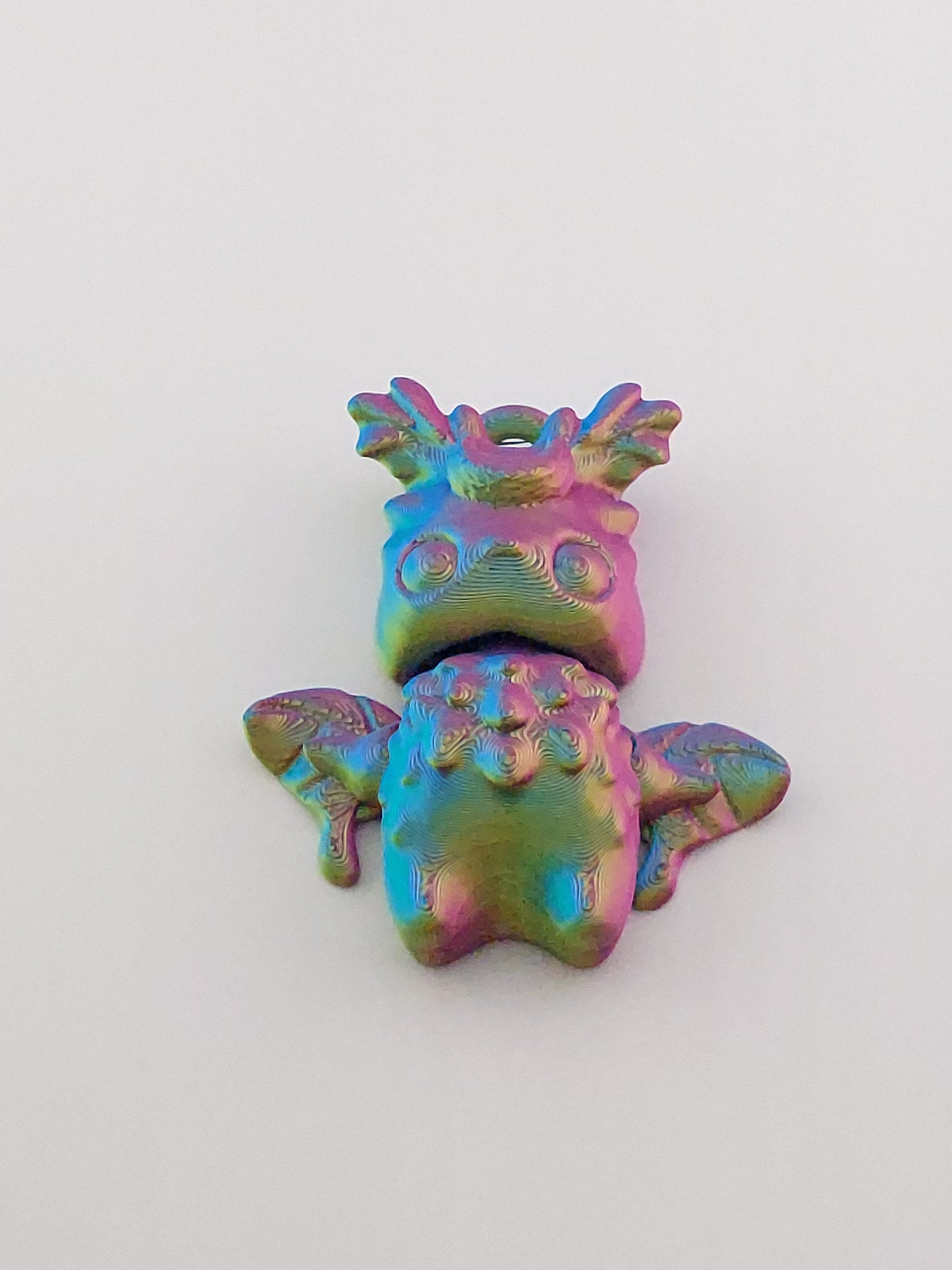 1 Articulated Forest Moth Man Pixie -- Keychain Decor Gift - 3D Printed Fidget Fantasy Creature - Customizable Colors - Authorized Seller
