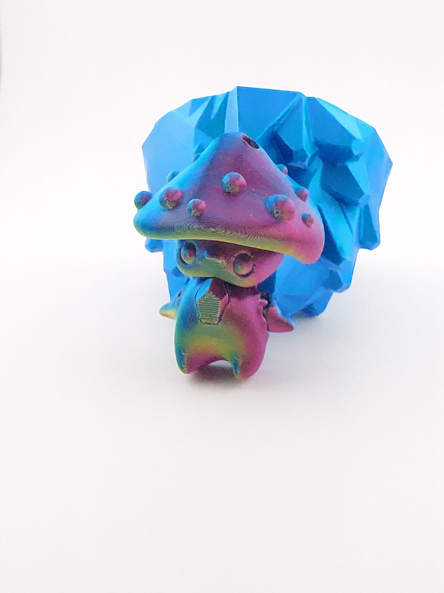 1 Articulated Forest Pixie Mushroom-- Keychain Decor Gift - 3D Printed Fidget Fantasy Creature - Customizable Colors - Authorized Seller
