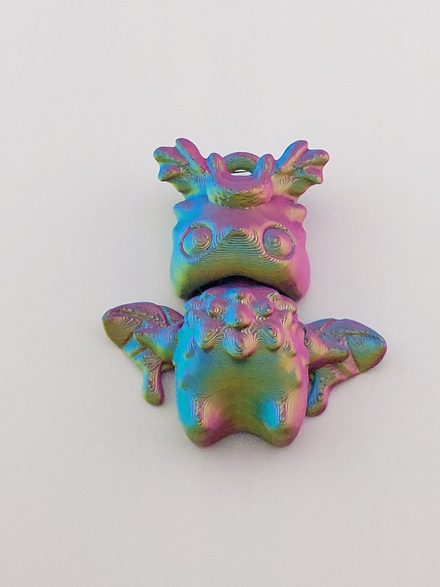 1 Articulated Forest Moth Man Pixie -- Keychain Decor Gift - 3D Printed Fidget Fantasy Creature - Customizable Colors - Authorized Seller