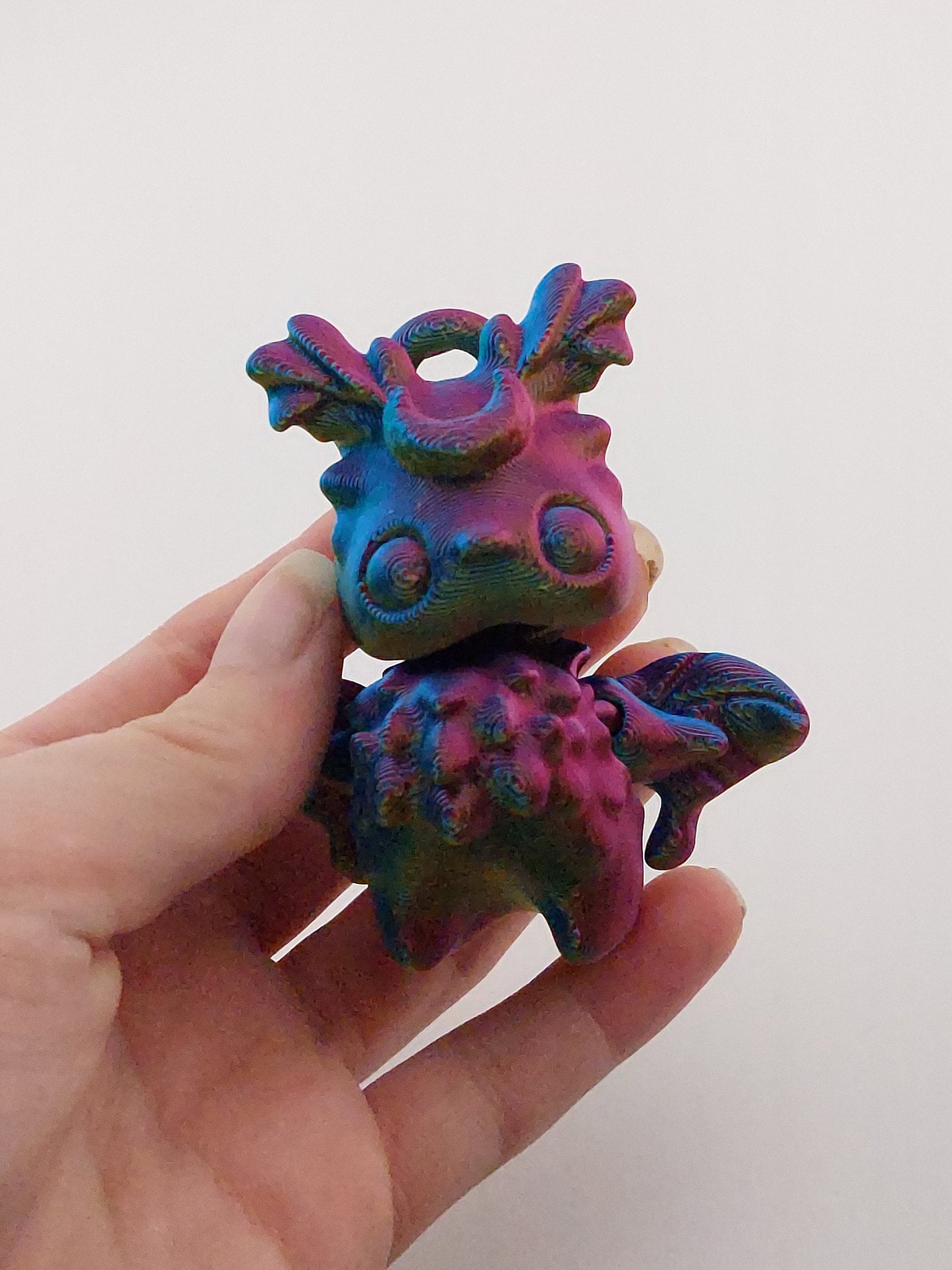 1 Articulated Forest Moth Man Pixie -- Keychain Decor Gift - 3D Printed Fidget Fantasy Creature - Customizable Colors - Authorized Seller