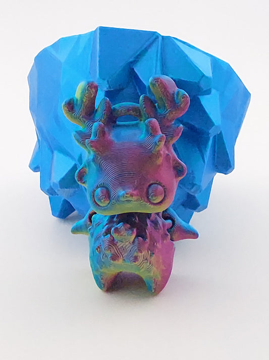 1 Articulated Forest Deer Pixie -- Keychain Decor Gift - 3D Printed Fidget Fantasy Creature - Customizable Colors - Authorized Seller