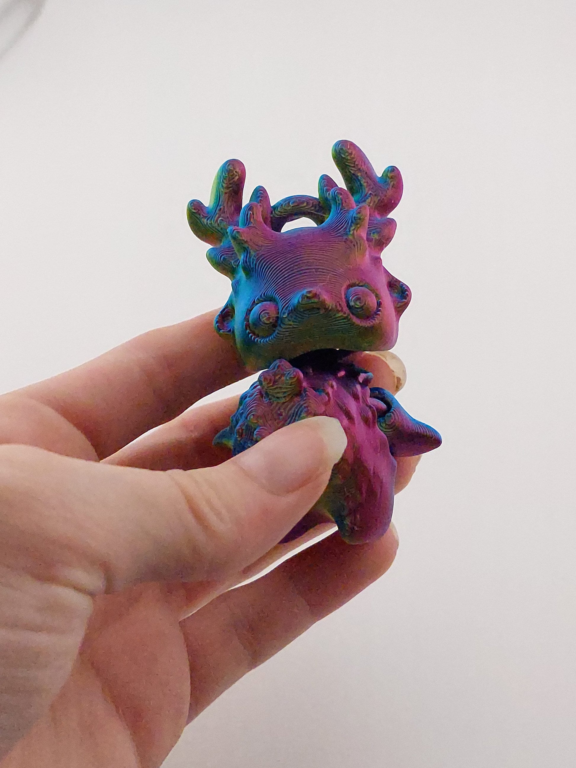 1 Articulated Forest Deer Pixie -- Keychain Decor Gift - 3D Printed Fidget Fantasy Creature - Customizable Colors - Authorized Seller