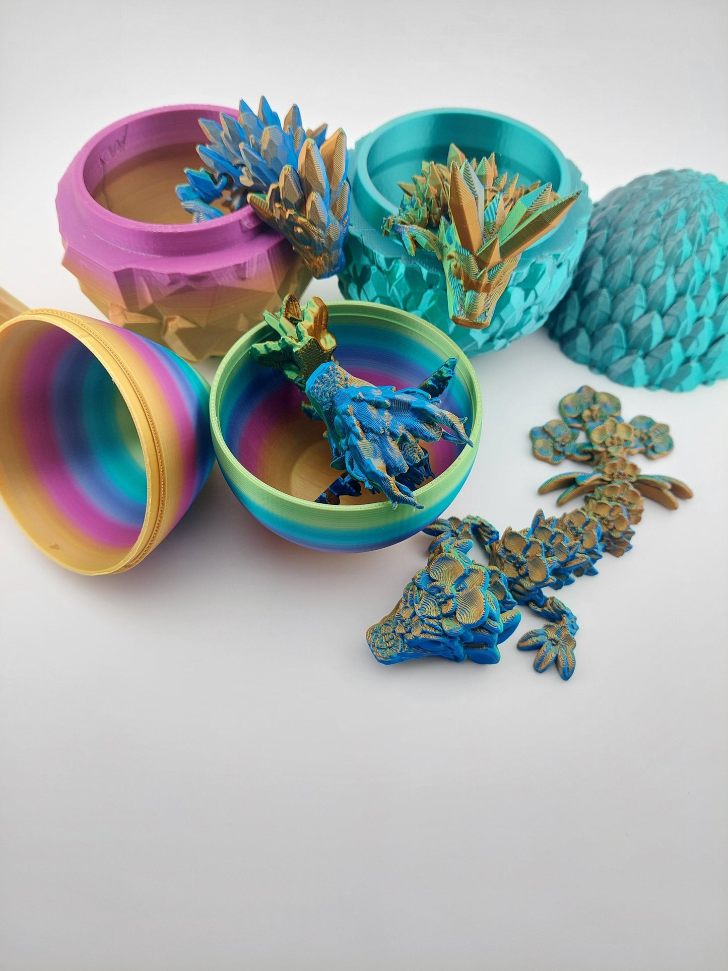 Mystery Tadlings Dragon Eggs - Articulated Dragons - 3 Different Eggs - Different Dragons - ~6 Inches