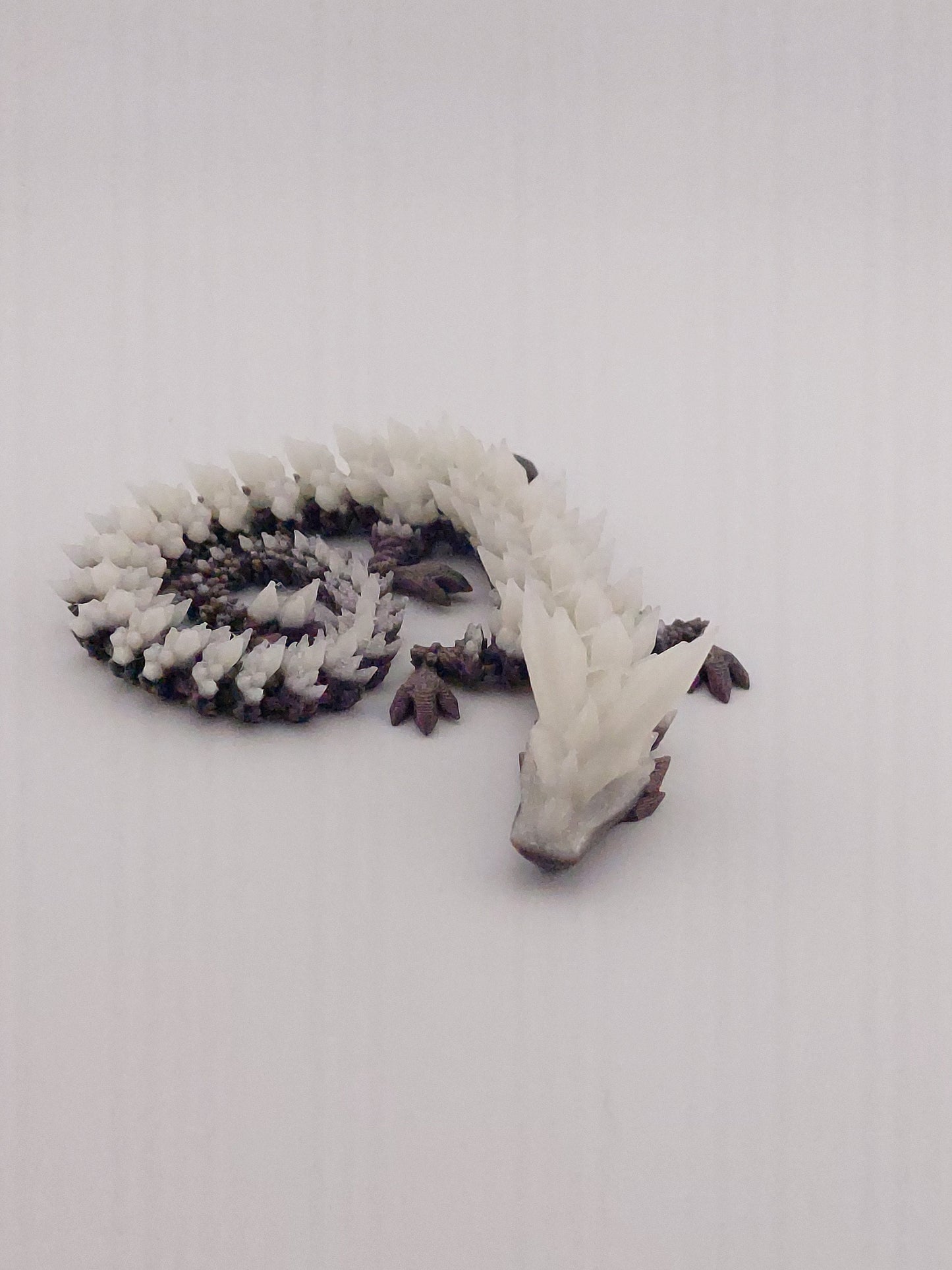 1 Articulated Glowing Crystal Dragon - 3D Printed Fidget Fantasy Creature - Customizable Colors - Cinderwing3d- 12 Inch