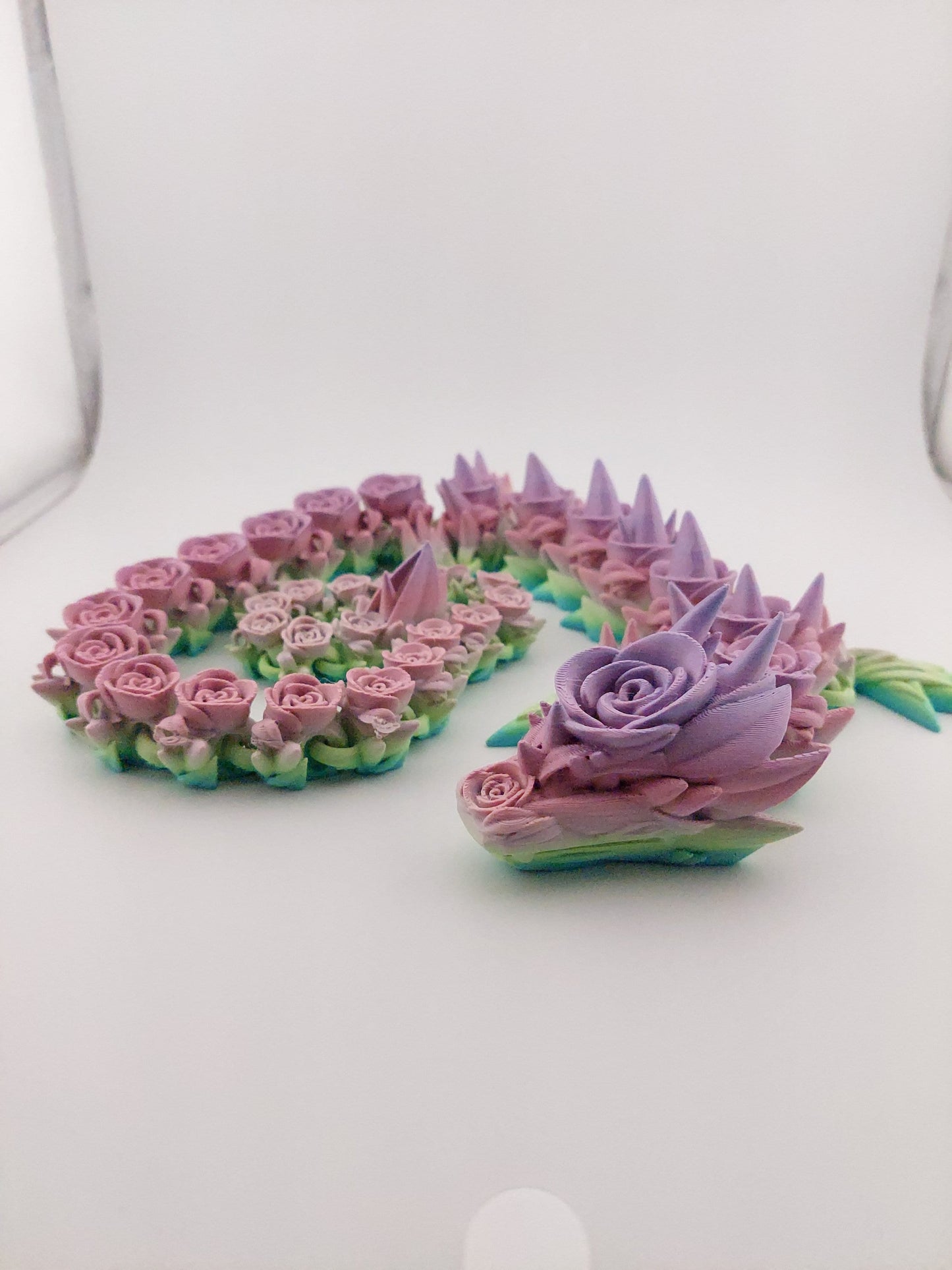 Articulated Rose Dragon - Flexible Sensory Toy - Unique Gift