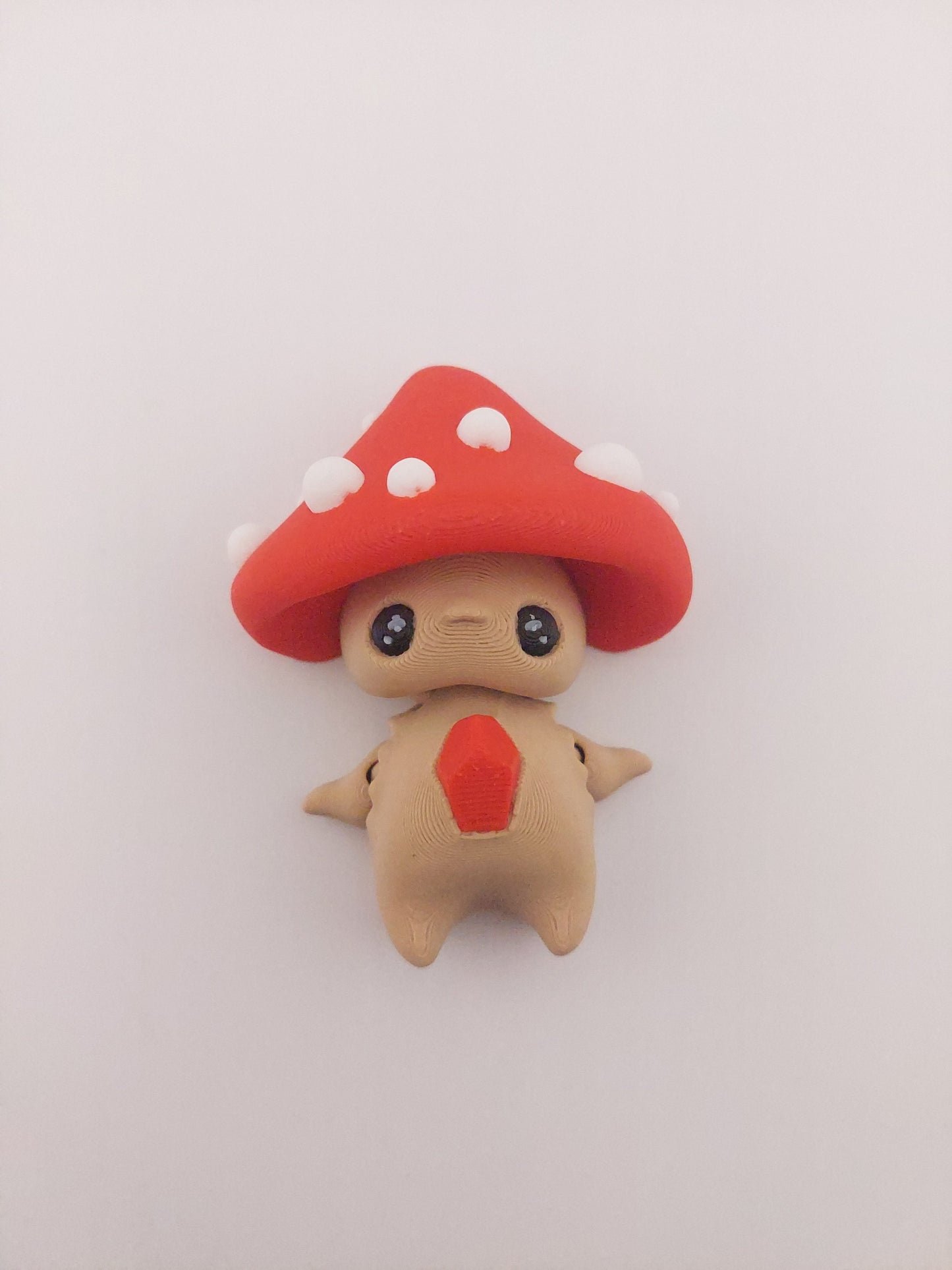 1 Articulated Forest Pixie Mushroom-- Keychain Decor Gift - 3D Printed Fidget Fantasy Creature - Customizable Colors - Authorized Seller
