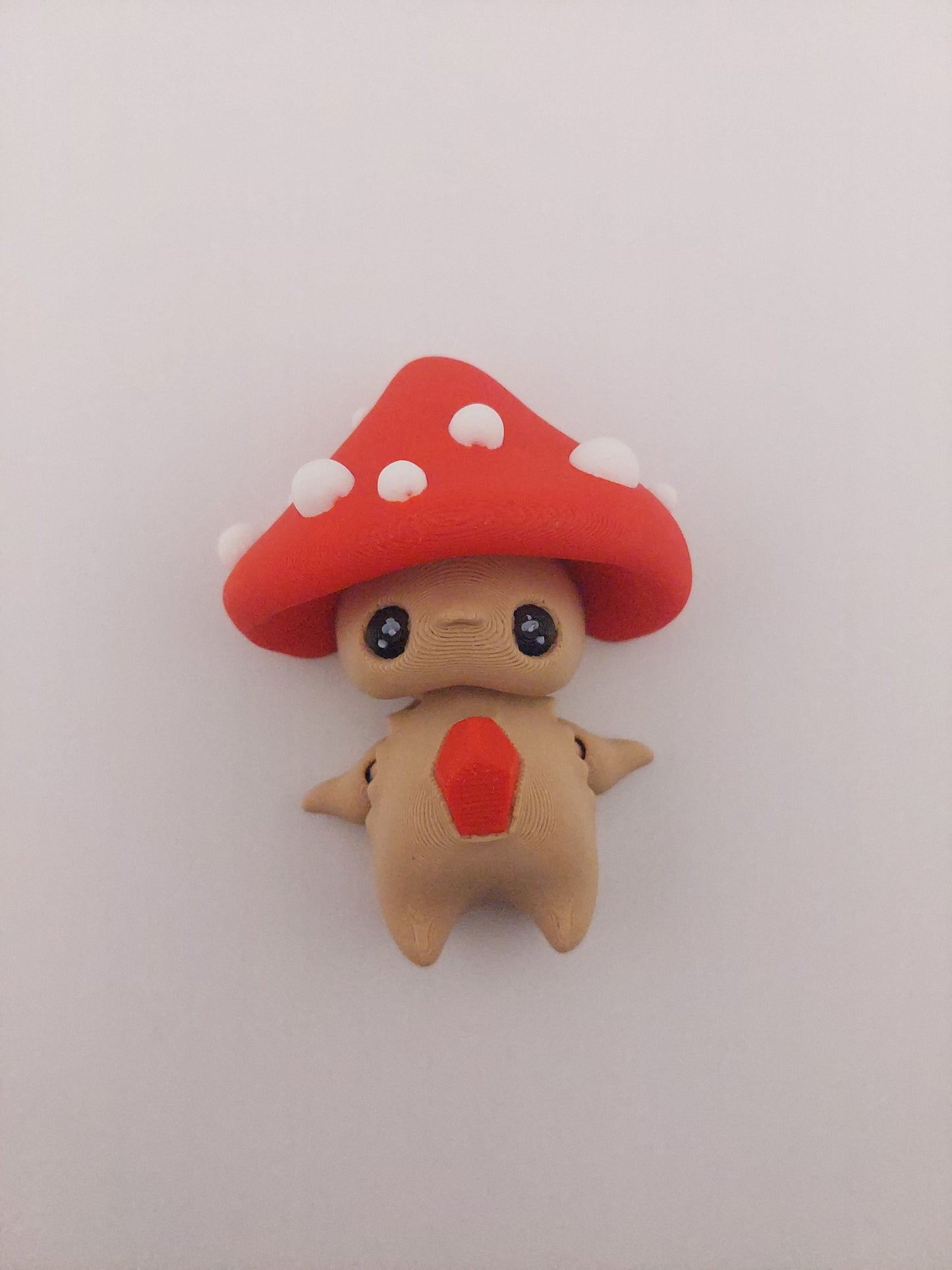 1 Articulated Forest Pixie Mushroom-- Keychain Decor Gift - 3D Printed Fidget Fantasy Creature - Customizable Colors - Authorized Seller