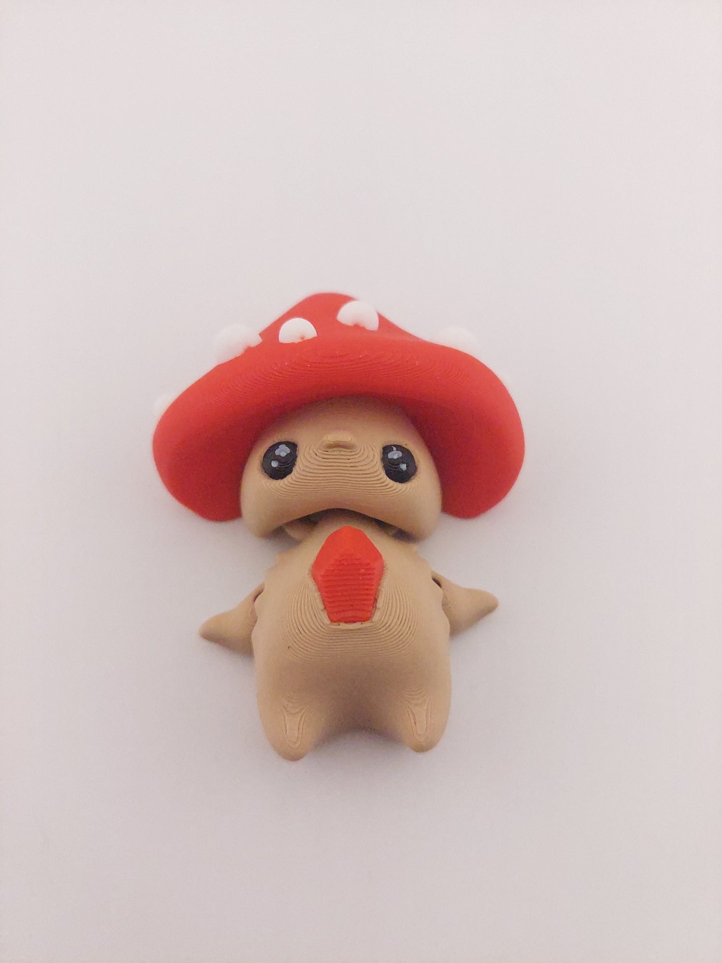 1 Articulated Forest Pixie Mushroom-- Keychain Decor Gift - 3D Printed Fidget Fantasy Creature - Customizable Colors - Authorized Seller