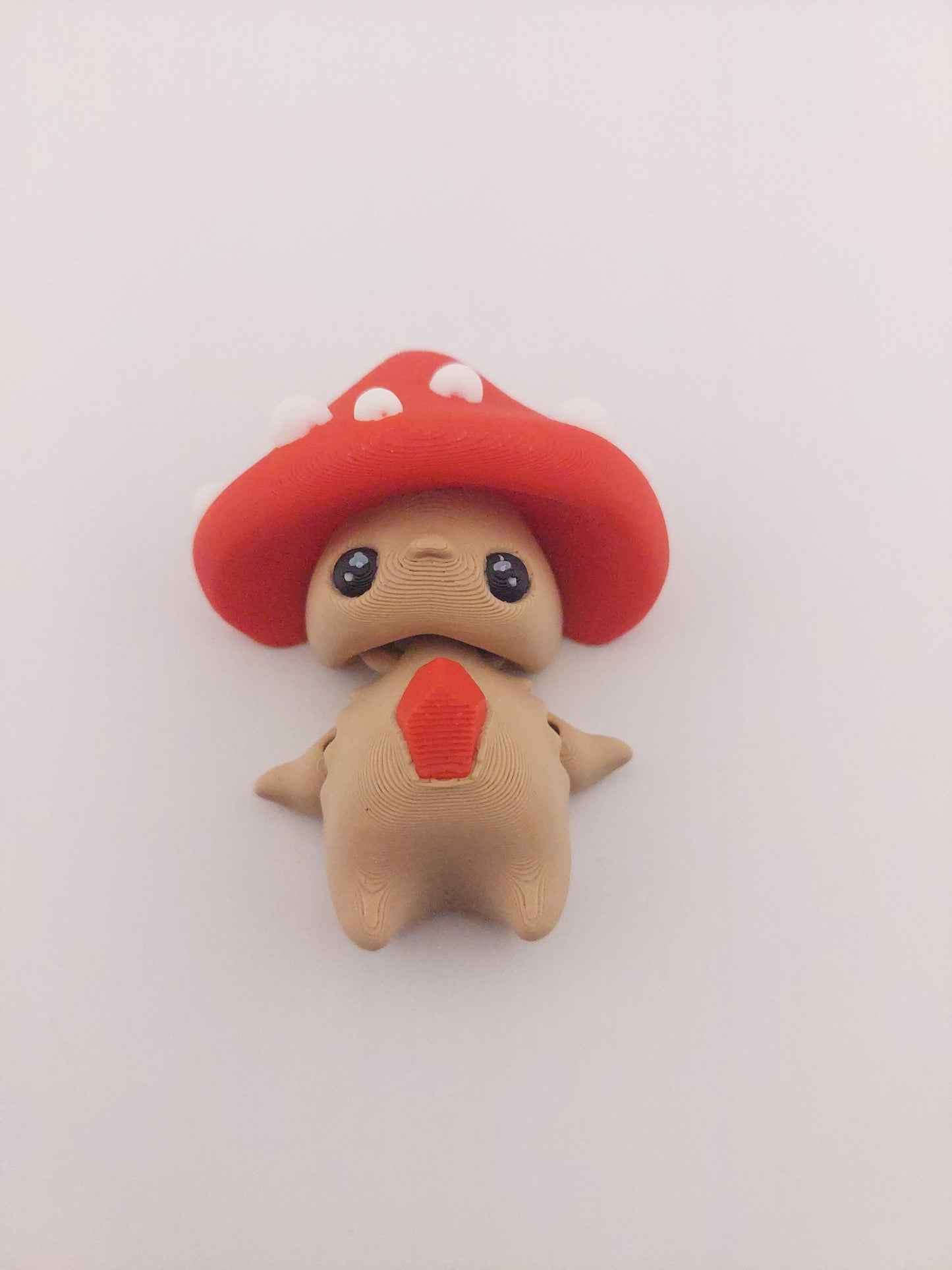 1 Articulated Forest Pixie Mushroom-- Keychain Decor Gift - 3D Printed Fidget Fantasy Creature - Customizable Colors - Authorized Seller