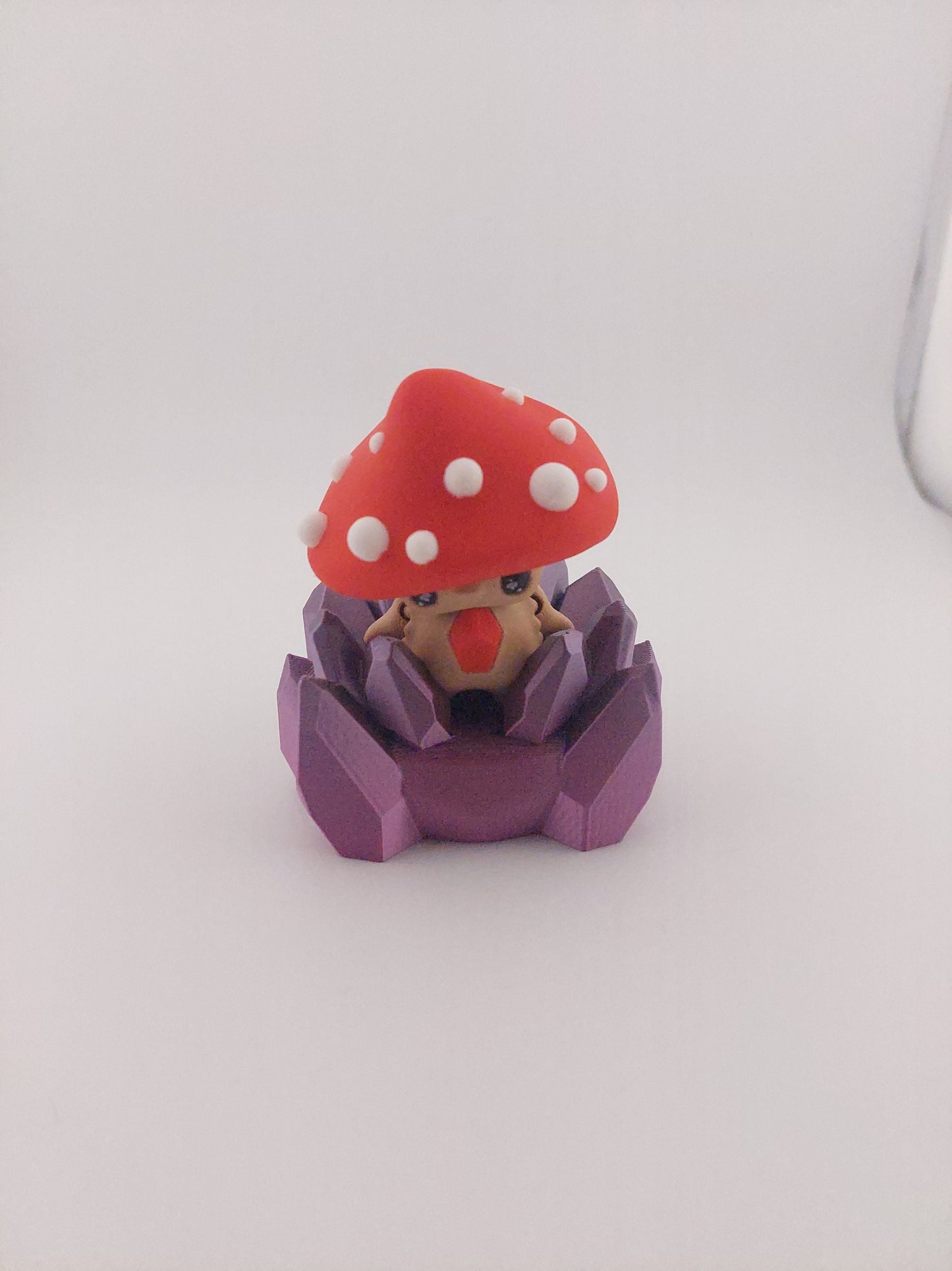 1 Articulated Forest Pixie Mushroom-- Keychain Decor Gift - 3D Printed Fidget Fantasy Creature - Customizable Colors - Authorized Seller