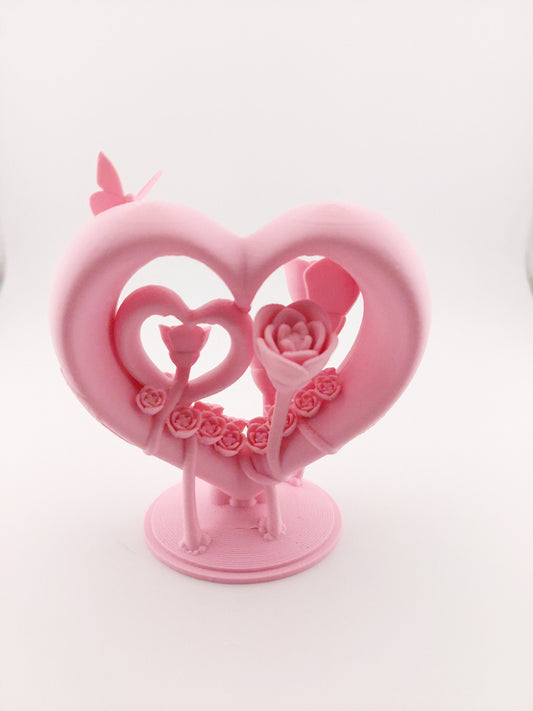 1 Valentine's Heart Figurine -- Decor Gift - 3D Printed Holiday Heart Love - Customizable Colors - Authorized Seller