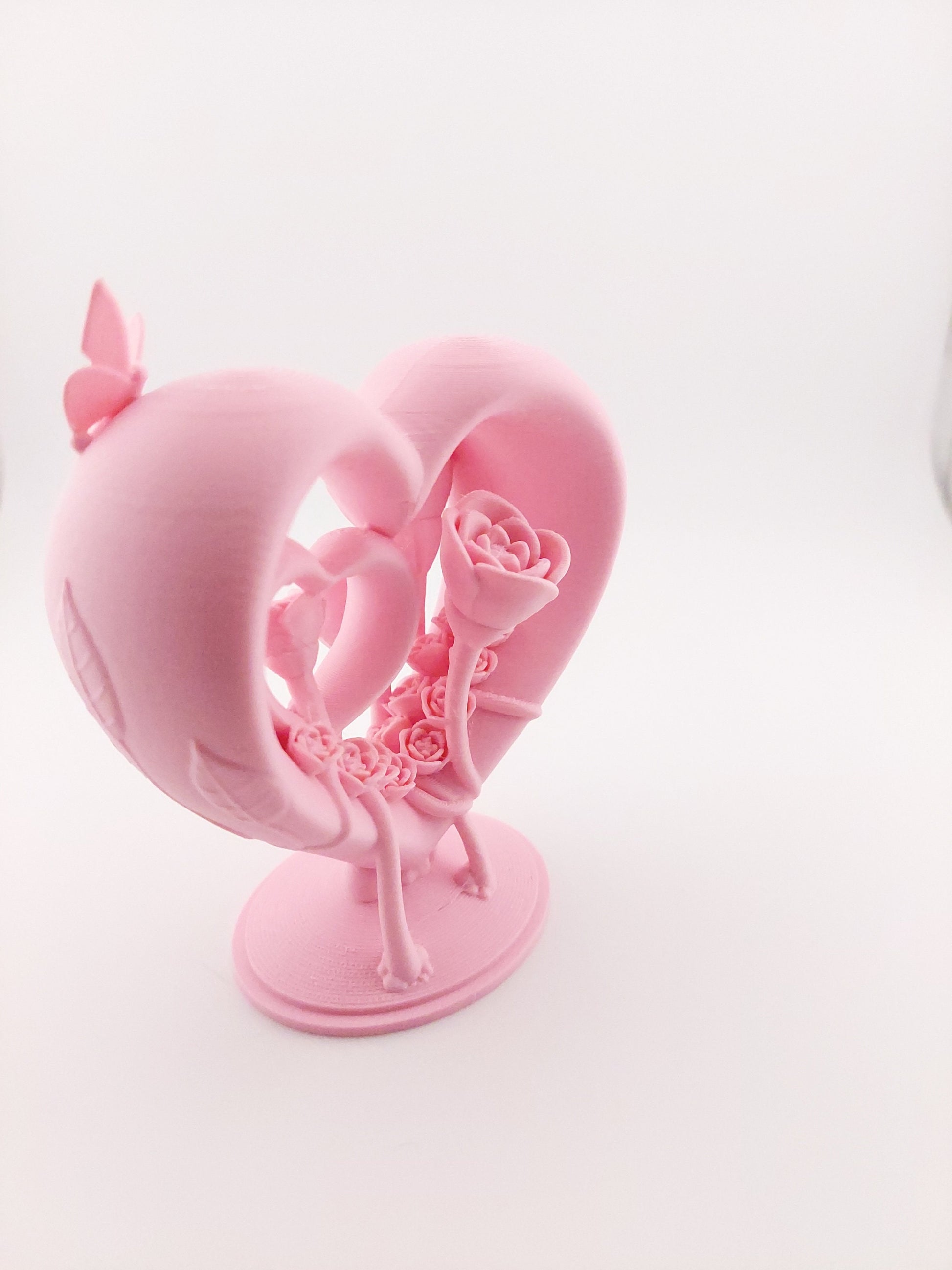 1 Valentine's Heart Figurine -- Decor Gift - 3D Printed Holiday Heart Love - Customizable Colors - Authorized Seller