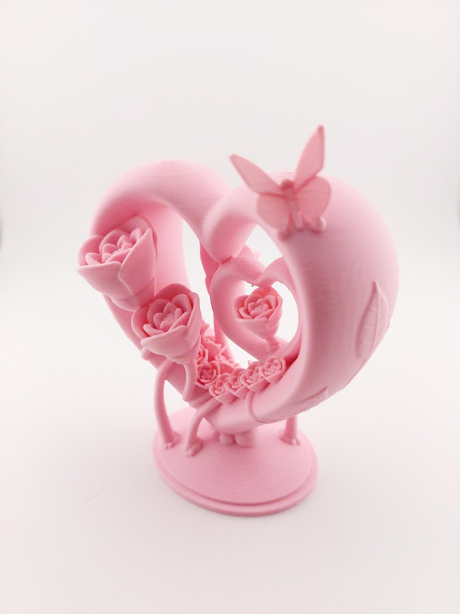 1 Valentine's Heart Figurine -- Decor Gift - 3D Printed Holiday Heart Love - Customizable Colors - Authorized Seller