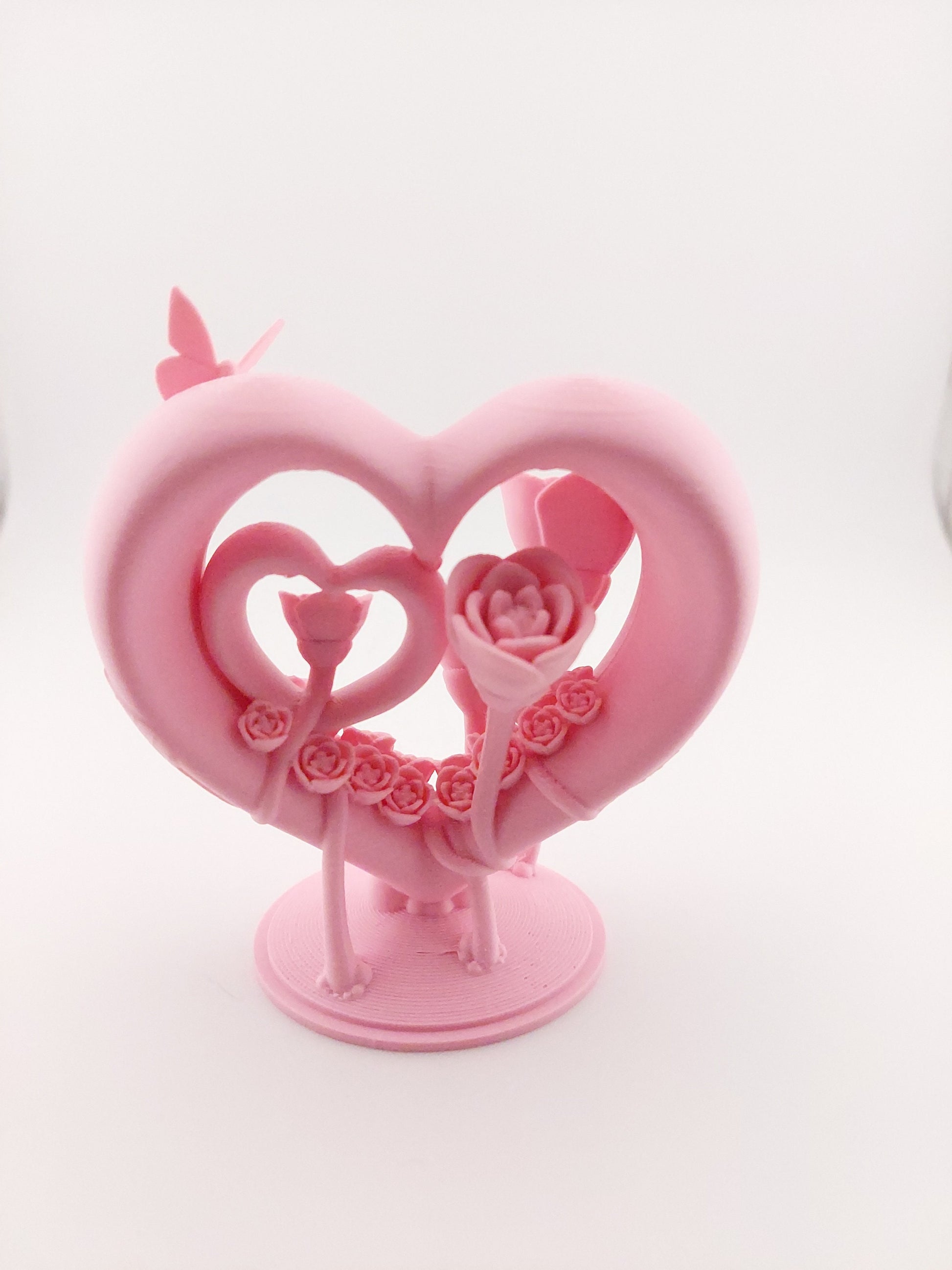 1 Valentine's Heart Figurine -- Decor Gift - 3D Printed Holiday Heart Love - Customizable Colors - Authorized Seller