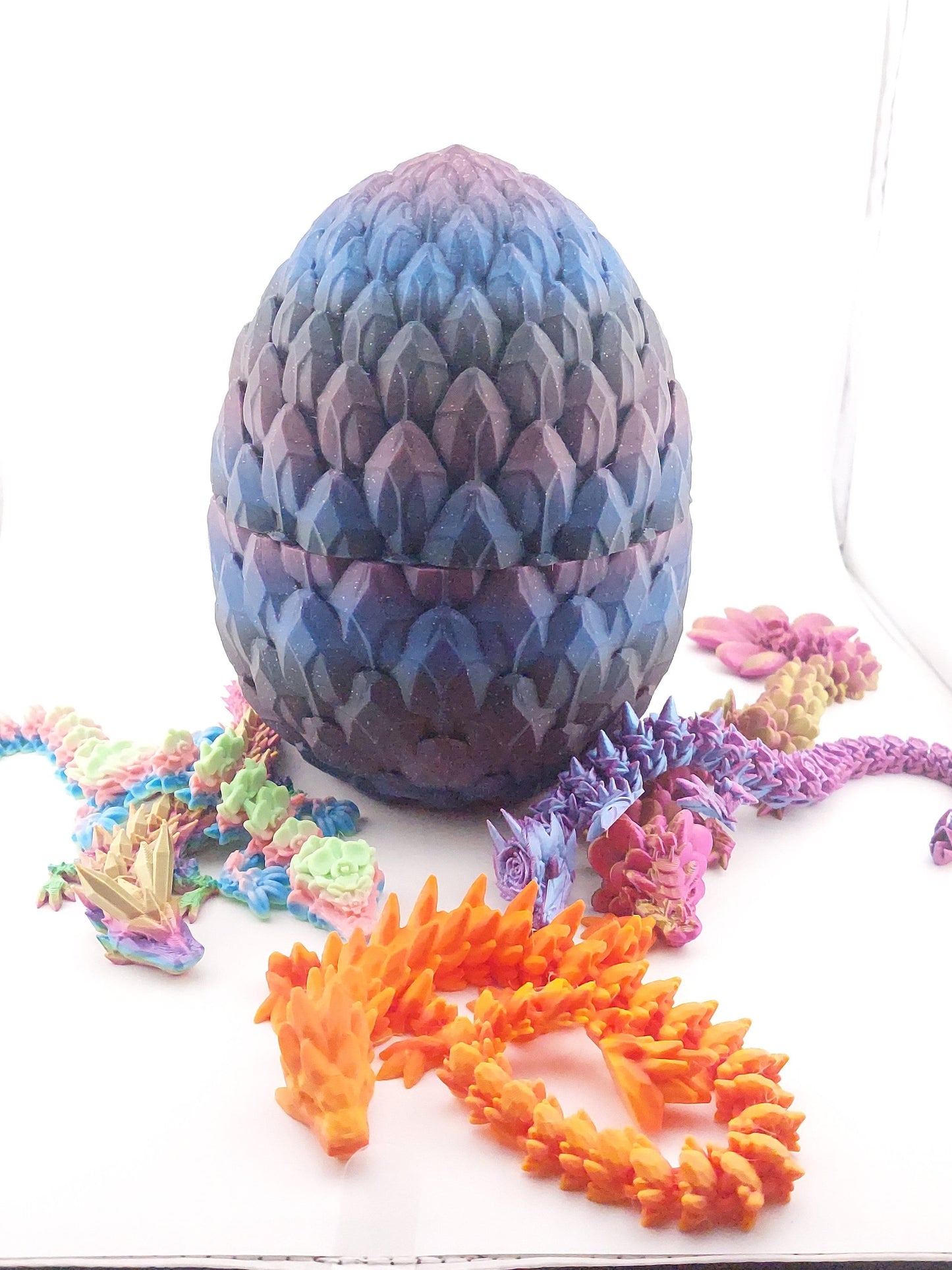 12 Inch 8 Styles of Dragons And Matching Egg! - Sensory Stress Fidget - Articulated - Cinderwing3d - 3D Printed Dragon - Unique Gift