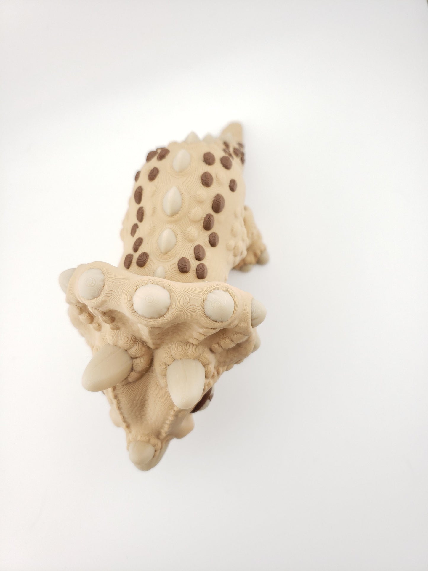 Multi-Color Flexi Triceratops - 3D Printed Dinosaur, Fidget Desk Accessory, Posable Figure, Toonz Factory, Unique Gift Idea for Dino Lovers