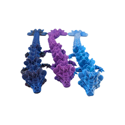 1 Articulated Clover Dragon - 3D Printed Fidget Fantasy Creature - Customizable Colors - Cinderwing3d- 12 Inch