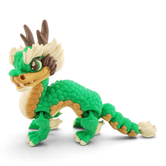 Flexi Chinese Dragon - 3D Printed Fidget Fantasy Creature - Authorized Seller - Articulated Toy Figure - Desk Decor Figure