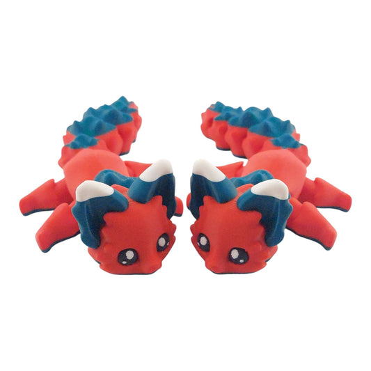 Articulated Holly the Christmas Flexi Fox 7.5 Inches - 3D Printed Fidget Fantasy Creature - Authorized Seller