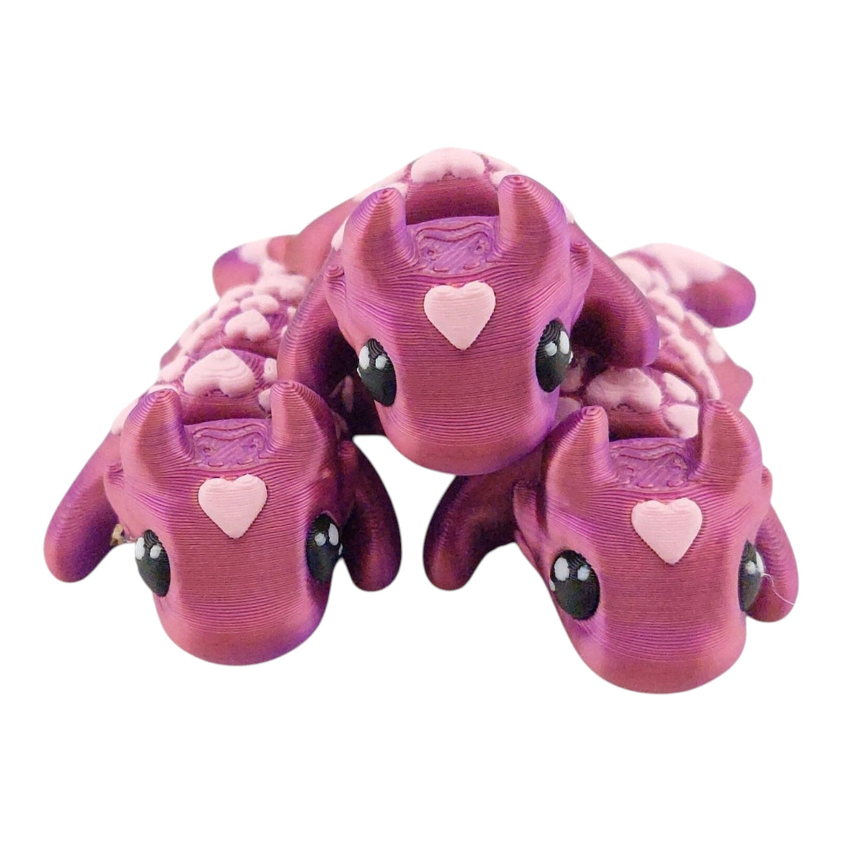 1 Articulated Painted Love Dragon Valentine's Day - 3D Printed Fidget Fantasy Creature - Customizable Colors