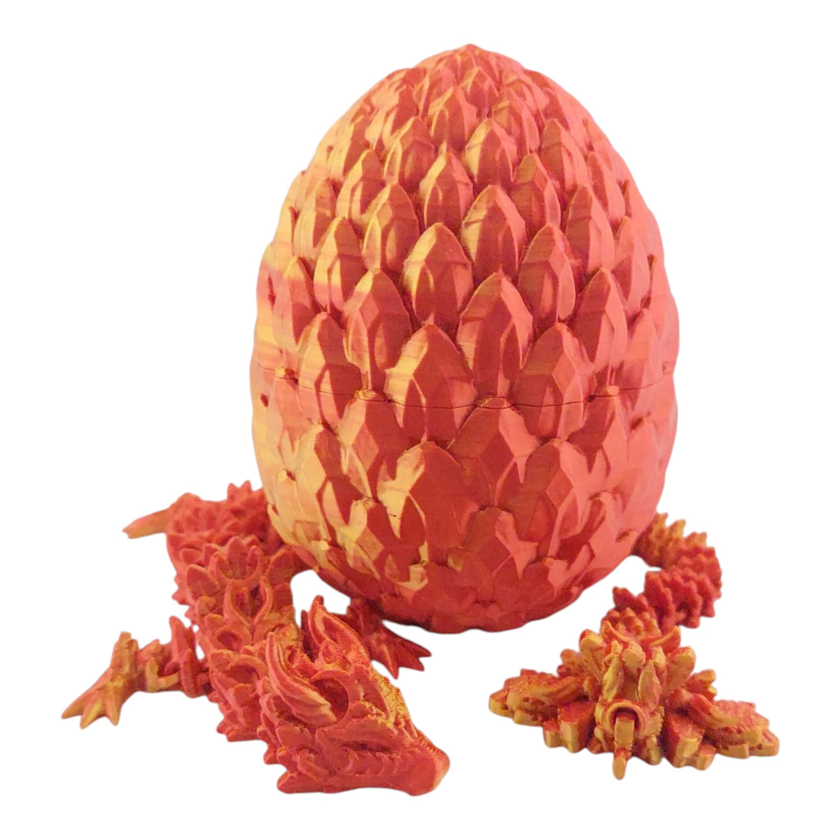 12 Inch Lunar Dragon And Matching Egg! - Sensory Stress Fidget - Articulated - Cinderwing3d - 3D Printed Dragon - Unique Gift