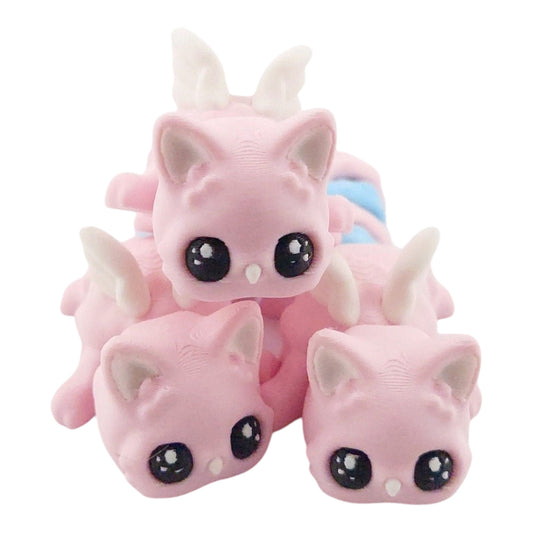 1 Articulated Cat Meowl 5 Inches - Decor Gift - 3D Printed Fidget Fantasy Creature - Customizable Colors - Authorized Seller