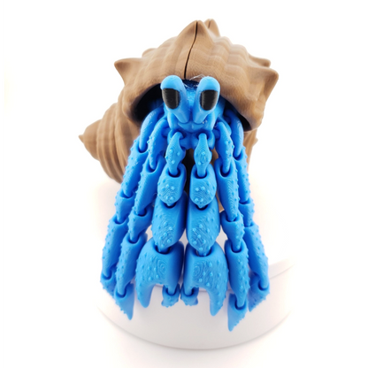 1 Articulated Hermit Crab -- Decor Gift - 3D Printed Fidget Fantasy Creature - Customizable Colors - Authorized Seller