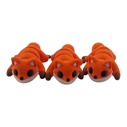 1 Articulated Painted Fox - 3D Printed Fidget Fantasy Creature - Customizable Colors