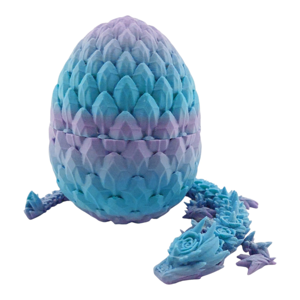 12 Inch Rose Dragon And Matching Egg! - Sensory Stress Fidget - Articulated - Cinderwing3d - 3D Printed Dragon - Unique Gift