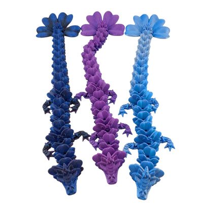 1 Articulated Clover Dragon - 3D Printed Fidget Fantasy Creature - Customizable Colors - Cinderwing3d- 12 Inch