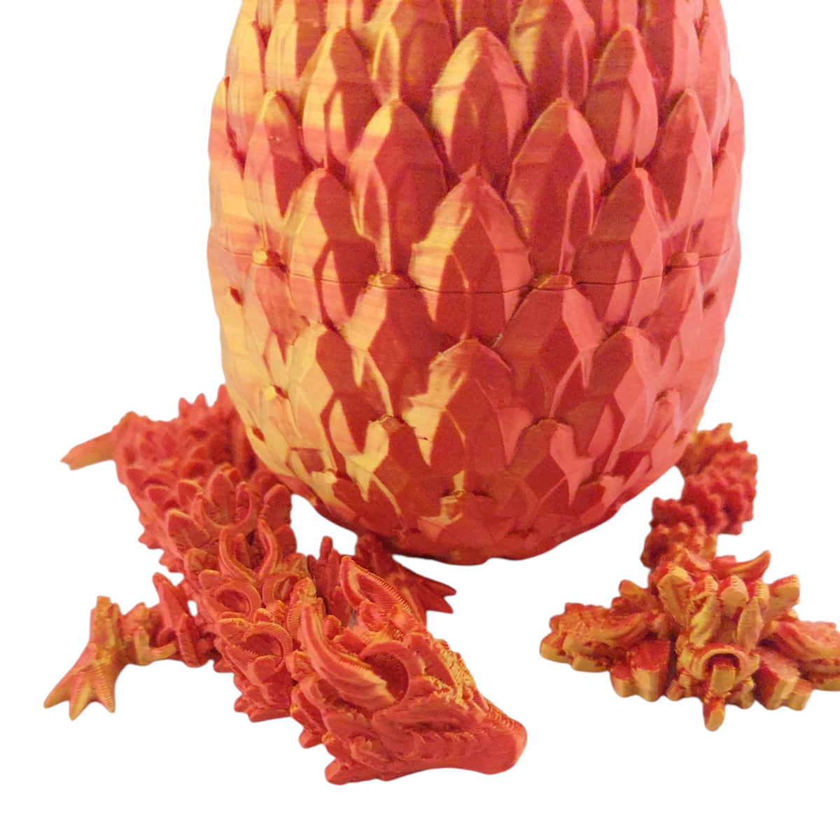12 Inch Lunar Dragon And Matching Egg! - Sensory Stress Fidget - Articulated - Cinderwing3d - 3D Printed Dragon - Unique Gift