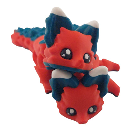 Articulated Holly the Christmas Flexi Fox 7.5 Inches - 3D Printed Fidget Fantasy Creature - Authorized Seller