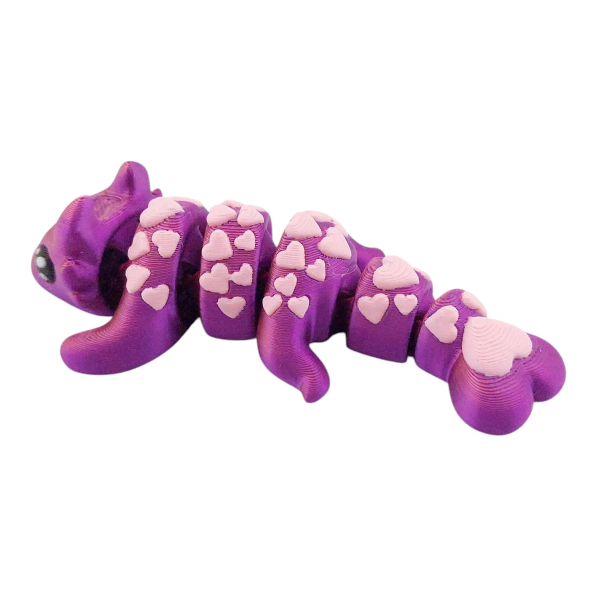 1 Articulated Painted Love Dragon Valentine's Day - 3D Printed Fidget Fantasy Creature - Customizable Colors