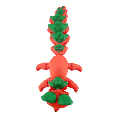Sara The Strawberry Fox Flexi Fox 7.5 Inches - 3D Printed Fidget Fantasy Creature - Authorized Seller - Articulated