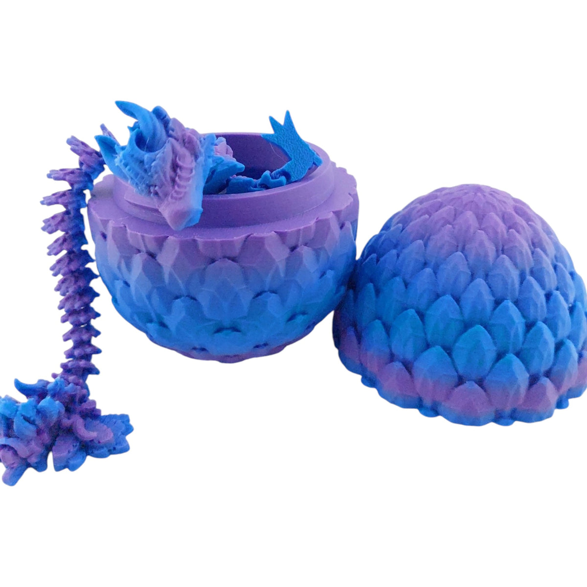 12 Inch Lunar Dragon And Matching Egg! - Sensory Stress Fidget - Articulated - Cinderwing3d - 3D Printed Dragon - Unique Gift