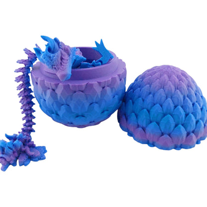 12 Inch Lunar Dragon And Matching Egg! - Sensory Stress Fidget - Articulated - Cinderwing3d - 3D Printed Dragon - Unique Gift