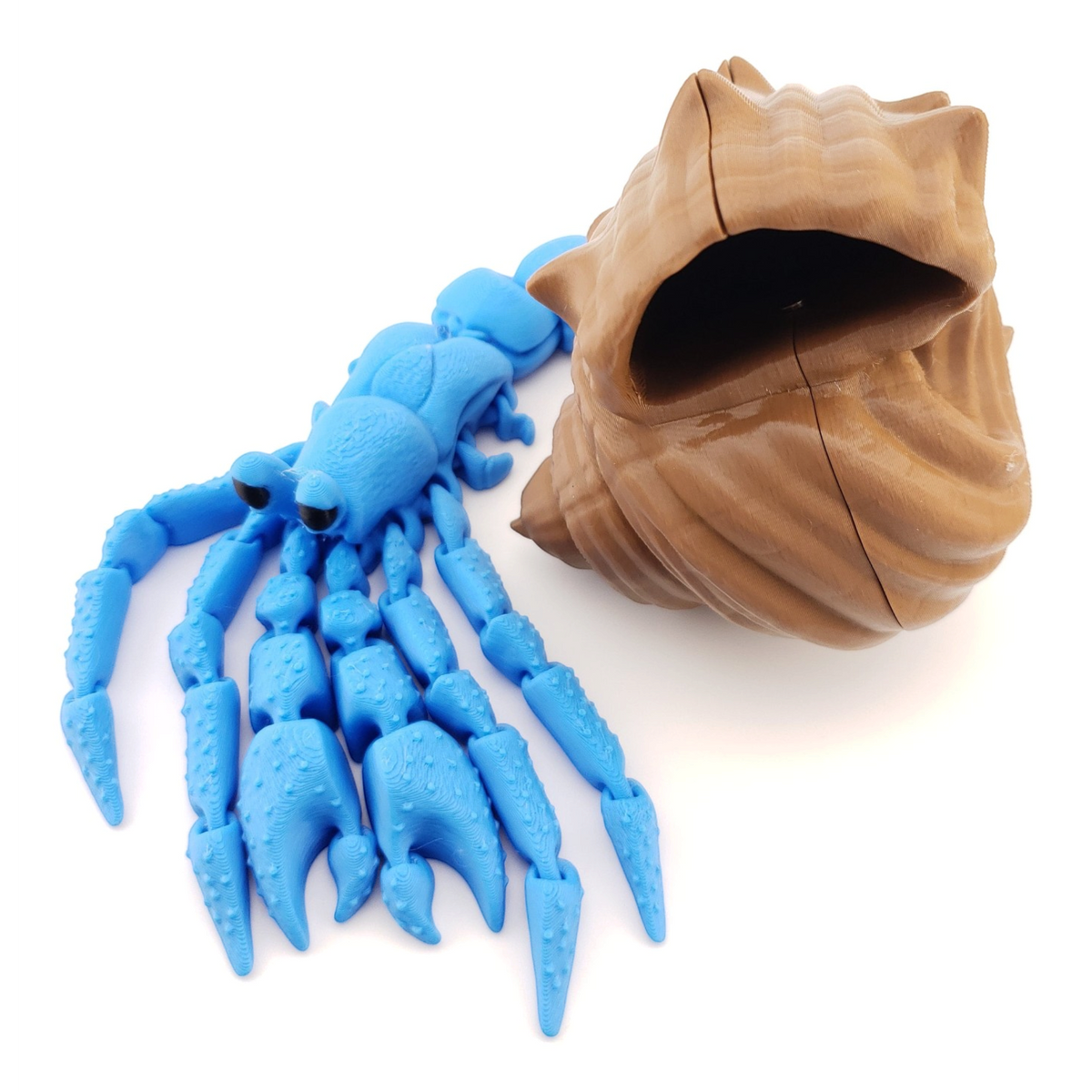1 Articulated Hermit Crab -- Decor Gift - 3D Printed Fidget Fantasy Creature - Customizable Colors - Authorized Seller