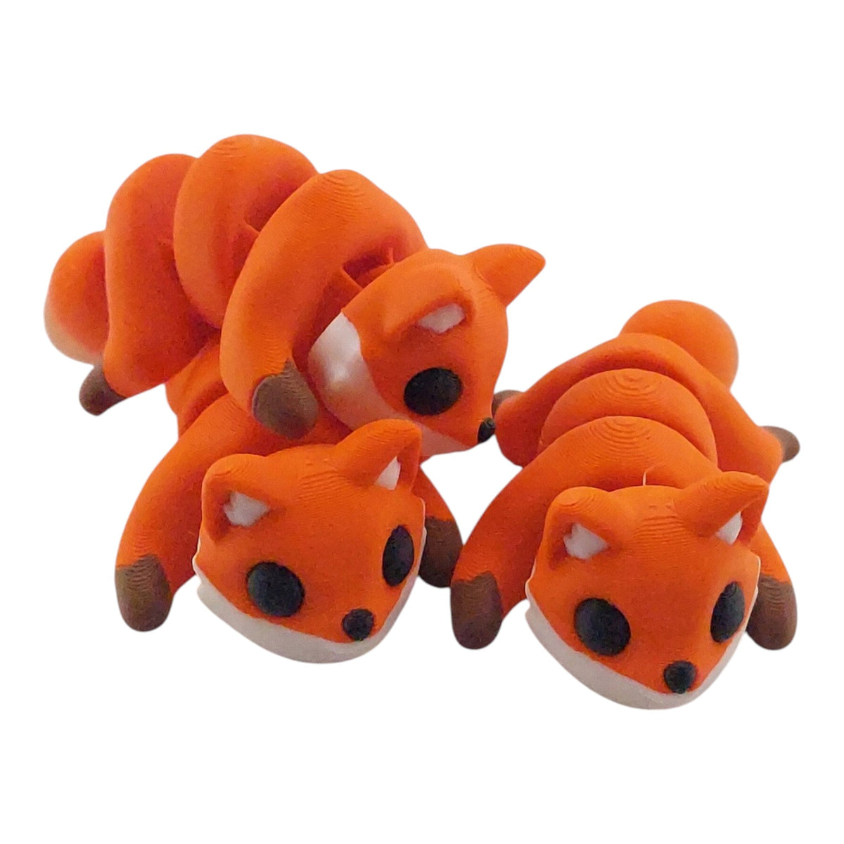 1 Articulated Painted Fox - 3D Printed Fidget Fantasy Creature - Customizable Colors