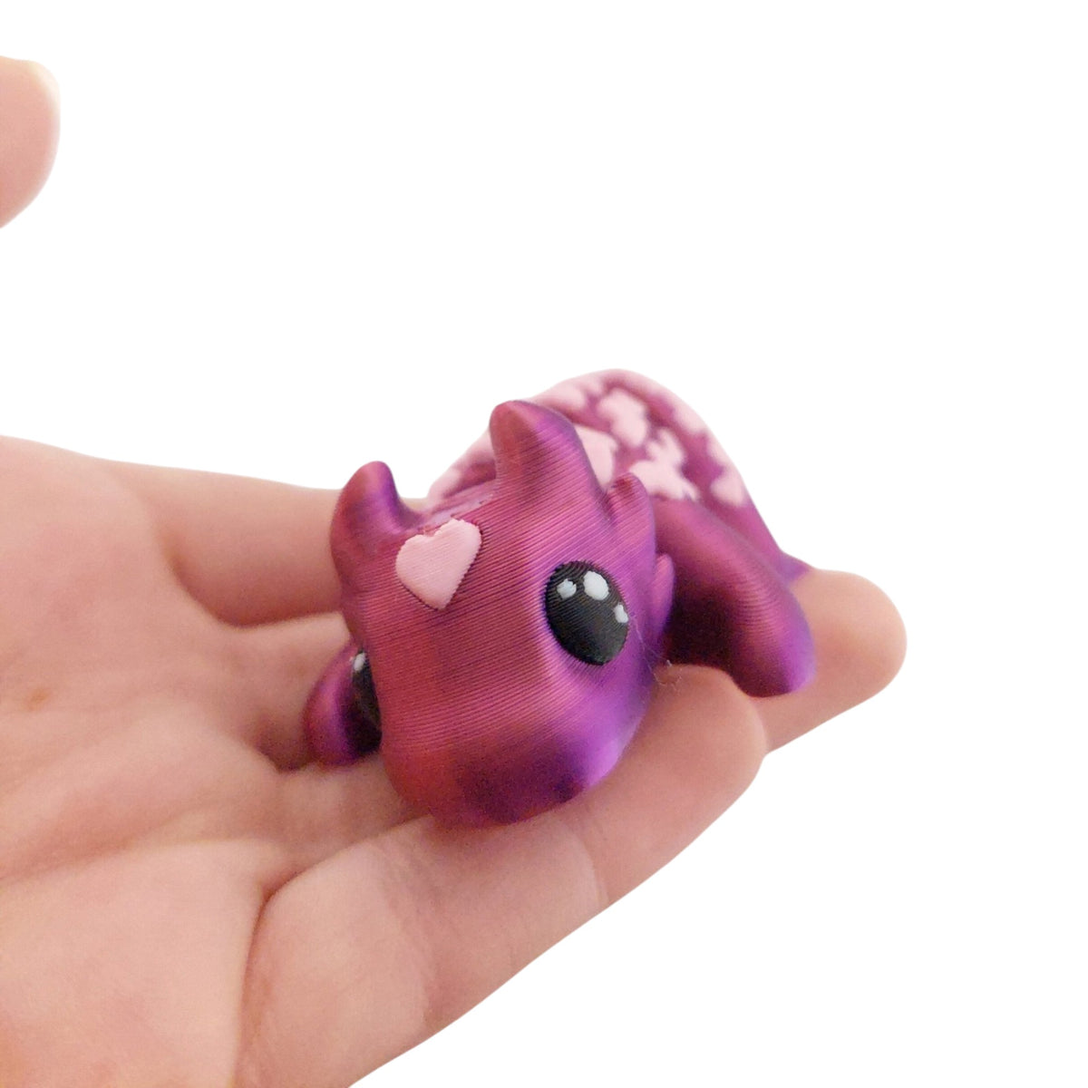 1 Articulated Painted Love Dragon Valentine's Day - 3D Printed Fidget Fantasy Creature - Customizable Colors