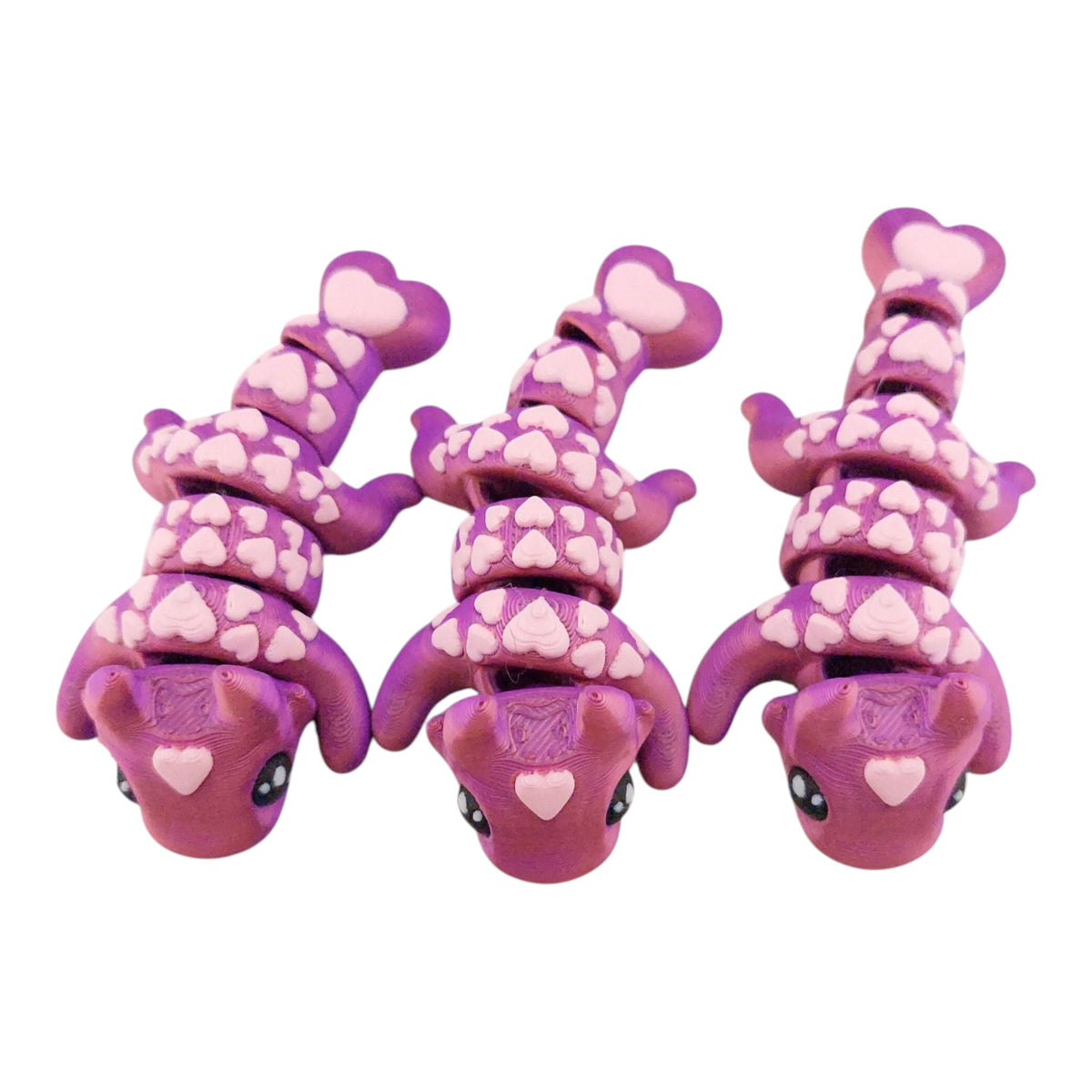 1 Articulated Painted Love Dragon Valentine's Day - 3D Printed Fidget Fantasy Creature - Customizable Colors