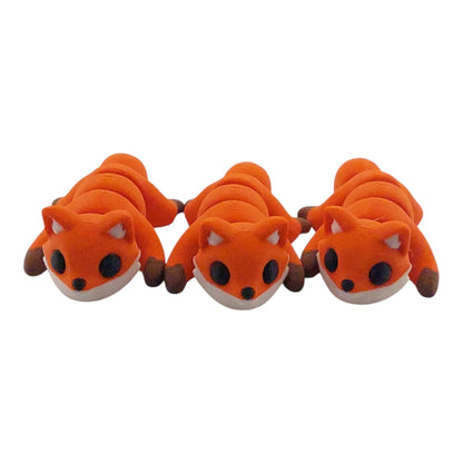 1 Articulated Painted Fox - 3D Printed Fidget Fantasy Creature - Customizable Colors