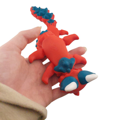 Articulated Holly the Christmas Flexi Fox 7.5 Inches - 3D Printed Fidget Fantasy Creature - Authorized Seller