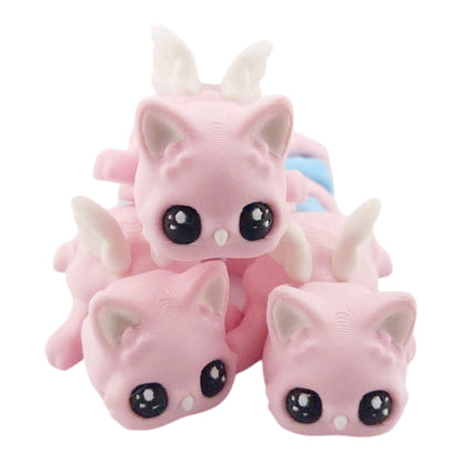 1 Articulated Cat Meowl 5 Inches - Decor Gift - 3D Printed Fidget Fantasy Creature - Customizable Colors - Authorized Seller