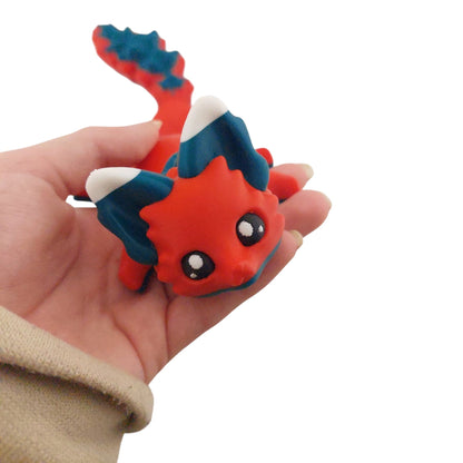 Articulated Holly the Christmas Flexi Fox 7.5 Inches - 3D Printed Fidget Fantasy Creature - Authorized Seller