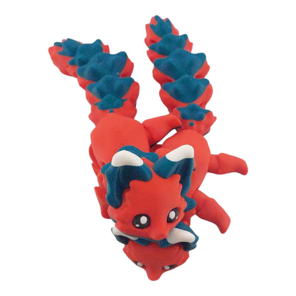 Articulated Holly the Christmas Flexi Fox 7.5 Inches - 3D Printed Fidget Fantasy Creature - Authorized Seller