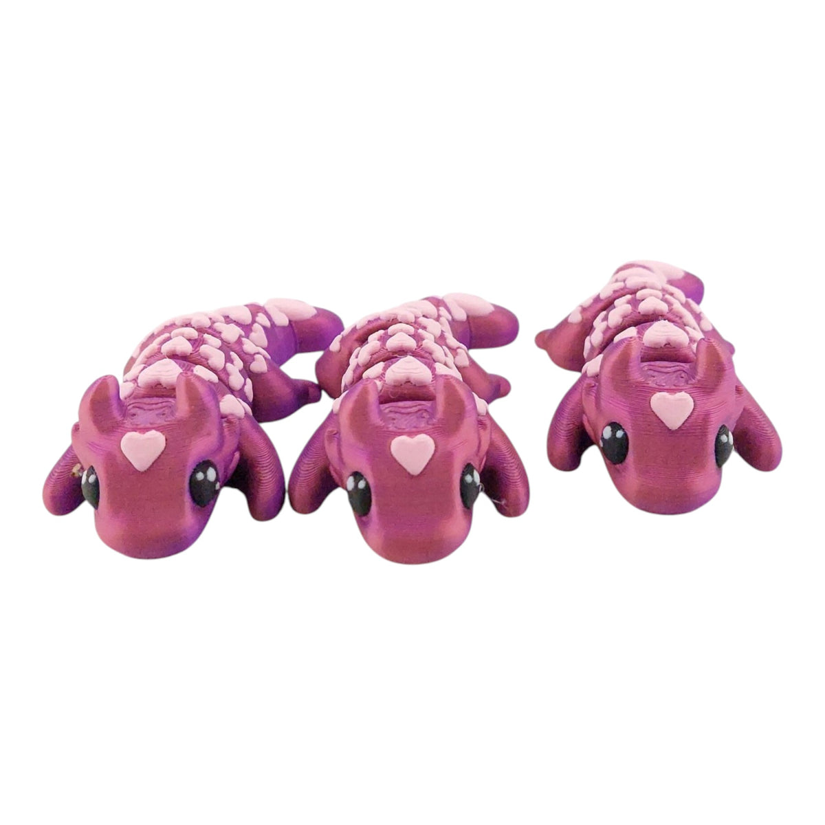 1 Articulated Painted Love Dragon Valentine's Day - 3D Printed Fidget Fantasy Creature - Customizable Colors