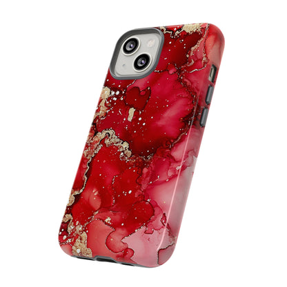 Crimson Gold Swirl iPhone Case